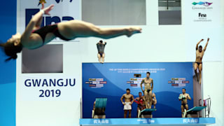 18th FINA World Swimming Championships - Men’s 3m Springboard Semi-Final - Nambu University Municipal Aquatics Center, Gwangju, South Korea - July 17, 2019. Swimmers warm up before the event. REUTERS/Antonio Bronic