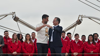Tony Estanguet on the Belem deck right before leaving for Marseilles