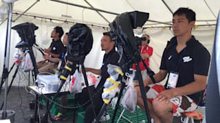 Camera's filming the action