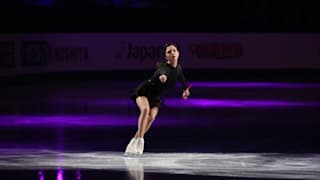 Evgenia Medvedeva skates during her exhibition program
