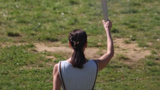 The Torch lit at the Olympic Torch lighting ceremony