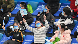 Spectators show their support during the Curling Mixed Doubles Round Robin