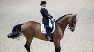Isabell Werth and her horse Emilio where they won the FEI World Cup dressage Grand Prix at the Gothenburg Horse Show in Sweden in 2017.