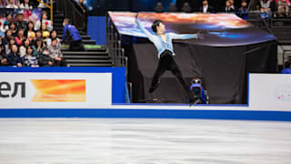 Yuzuru Hanyu during his short program at the 2019 Worlds