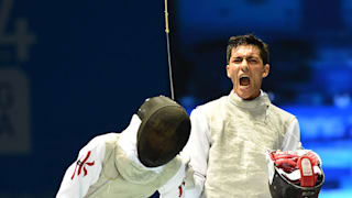 Andrzej Rzadkowski of Poland in the Men's Foil Individual