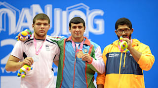 Medalists of the Men's Freestyle 100kg Gold Medal of Wrestling