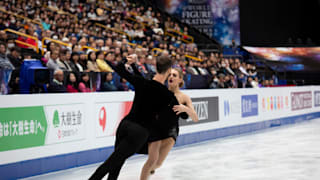 Gabriella Papadakis and Guillaume Cizeron of France perform their rhythm dance in Saitama