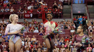 Simone Biles on podium