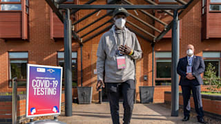 Eliud Kipchoge leaving his COVID-19 testing visit (Credit: Virgin Money London Marathon)