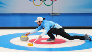 Christopher Plys of Team United States in action during a curling practice session 