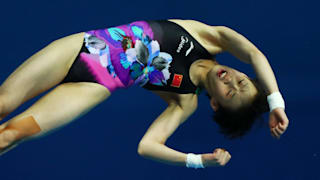 Yuxi Chen of China competes in the Women's 10m Platform Semifinal on day five of the Gwangju 2019 FINA World Championships at Nambu International Aquatics Centre on July 16, 2019 in Gwangju, South Korea. (Photo by Clive Rose/Getty Images)