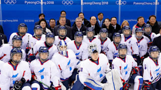 IOC President Thomas Bach meets Unified Korean Women’s Ice Hockey team