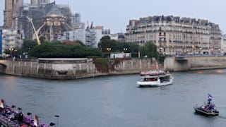 Notre-Dame cathedral during the athletes parade