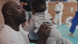 Riner with his daughter Isis. Credit: France TV Studio