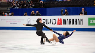 Sui Wenjing and Han Cong during the pairs free skate at the 2019 World Championships in Saitama