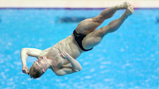 Jack Laugher of Great Britain competes in the Men's 3m Springboard preliminary round on day six of the Gwangju 2019 FINA World Championships at Nambu International Aquatics Centre on July 17, 2019 in Gwangju, South Korea. (Photo by Catherine Ivill/Getty Images)