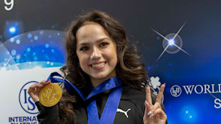 Alina Zagitova shows off her medals