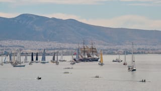 The Belem departing from Piraeus to Marseilles