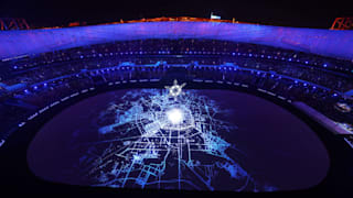 General view inside of the Beijing National Stadium as the Olympic Cauldron