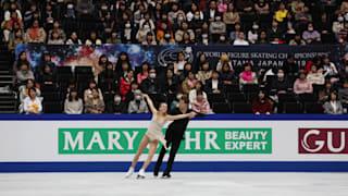Victoria Sinitsina and Nikita Katsalapov on ice during their free dance