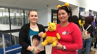 Yuzuru Hanyu fans in the queue inside the Sixteen Mile Sports Complex in Oakville, Ontario