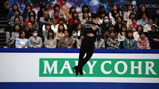 Nathan Chen jumps during his free skate