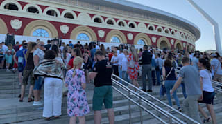 Queueing up for the big show at the 2nd European games.