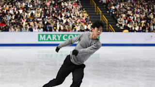 Nathan Chen skates in Friday morning practice for the men's free skate