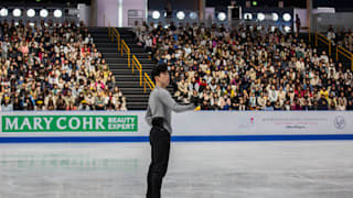Nathan Chen skates in Friday morning practice for the men's free skate