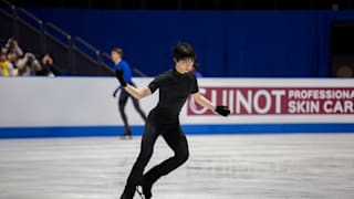 Yuzuru Hanyu in practice on Wednesday