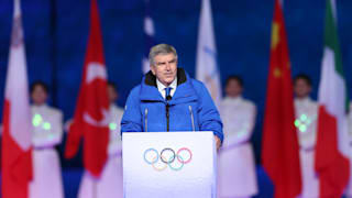 International Olympic Committee President Thomas Bach gives a speech during the  Closing Ceremony