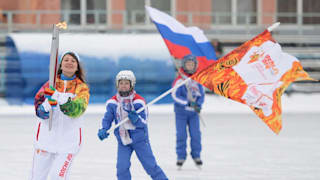 SOCHI 2014 - OLYMPIC TORCH RELAY - DAY 90 - SKATING