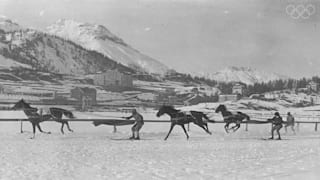 Competitors in action during the Skijoering event