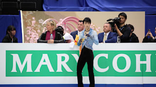 Yuzuru Hanyu during his short program at the 2019 Worlds