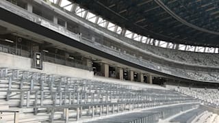 View of stand awaiting seat installation inside the new National Stadium on 3rd July 2019