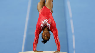 Simone Biles vaulting during the 2014 World team final