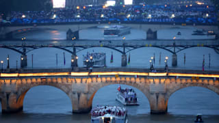 Athlete boats under bridges