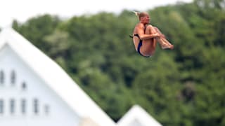 Rhiannan Iffland of Australia competes in the Women's High Dive on day two of the Gwangju 2019 FINA World Championships at Chosun University on July 23, 2019 in Gwangju, South Korea. (Photo by Catherine Ivill/Getty Images)