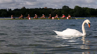 Team Canada take part in training at Vaires-Sur-Marne Nautical Stadium