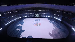 General view inside of the Beijing National Stadium during the Beijing 2022 Winter Olympics Closing Ceremony