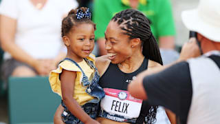 Allyson Felix with daughter Camryn