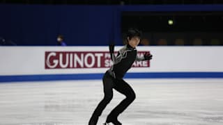 Yuzuru Hanyu practices for his free skate