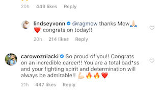 Adam Rippon, Caroline Wozniacki, Ragnhild Mowinckel comments