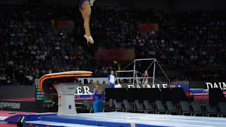 Mélanie de Jesus dos Santos vaults at the 2019 World Championships (Photo: Olympic Channel)