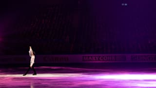 Yuzuru Hanyu performing during the exhibition skate
