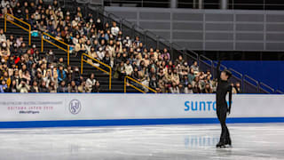 Yuzuru Hanyu at practice on Tuesday evening.