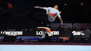 Mélanie de Jesus dos Santos performs on floor at the 2019 World Championships (Photo: Olympic Channel)