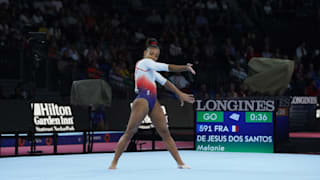 Mélanie de Jesus dos Santos performs on floor at the 2019 World Championships (Photo: Olympic Channel)