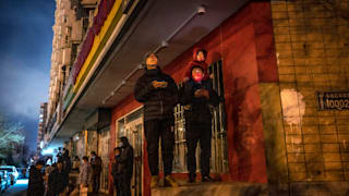 Family watches fireworks of the Beijing 2022 Opening Ceremony