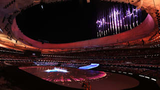 A firework display during the Opening Ceremony of the Beijing 2022 Winter Paralympics